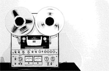 Çizim vintage stereo 