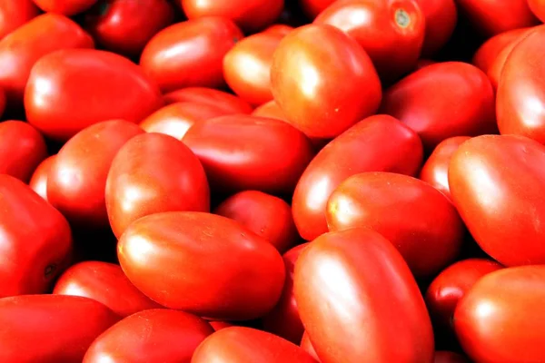 Tomates vermelhos, saborosos, crus — Fotografia de Stock