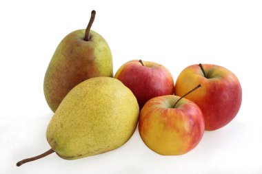 ham, çok renkli armut ve elma