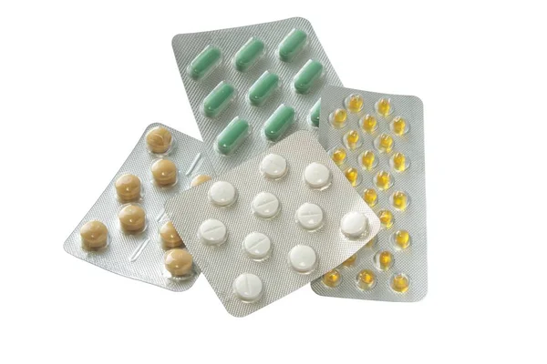 Pílulas Multicoloridas Cápsulas Como Medicamentos — Fotografia de Stock