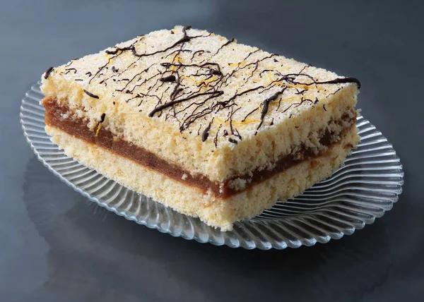 Torta Maçã Muito Saborosa Com Massa Biscoito — Fotografia de Stock