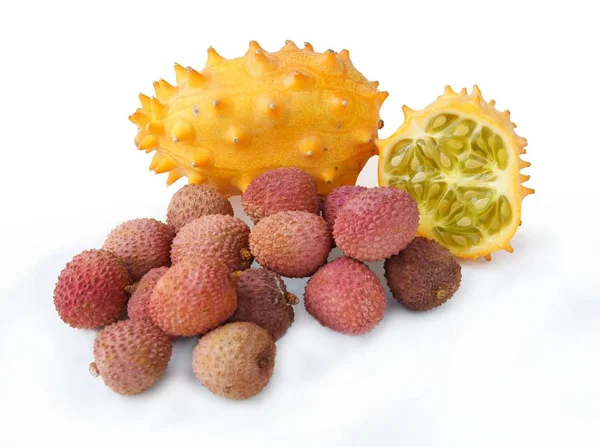 Varios Multicolor Sabrosas Frutas Tropicales —  Fotos de Stock