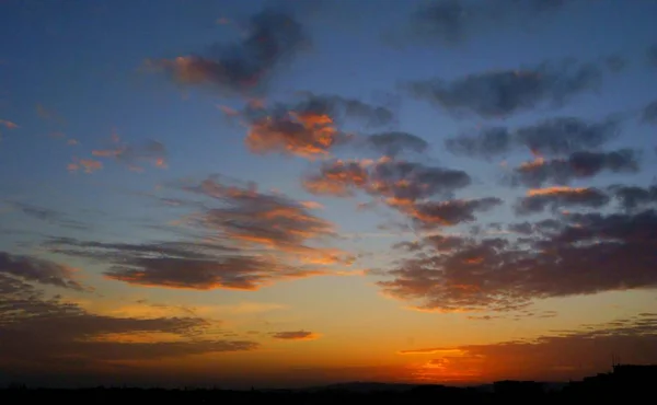 Vista Fenômeno Pitoresco Pôr Sol Noite — Fotografia de Stock