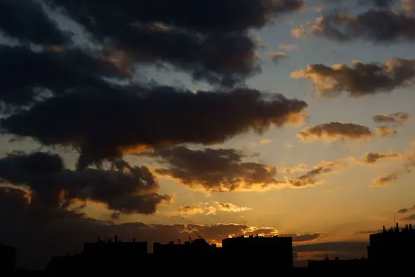 Malebný Pohled Barevnou Oblohu Západ Slunce — Stock fotografie