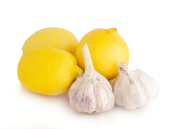 Lemons Garlic Natural Medicine Vitamins — Stock Photo, Image