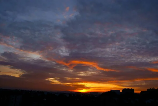 Picturesque Landscape Sun Clouds Sunset Sunrise — Stock Photo, Image