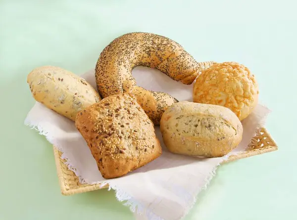 Very Tasty Rolls Various Seeds Close — Stock Photo, Image