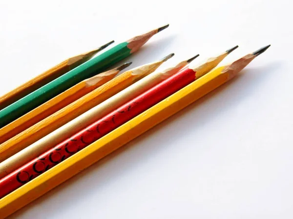 Multicolor Pencils Drawing Painting Close — Stock Photo, Image