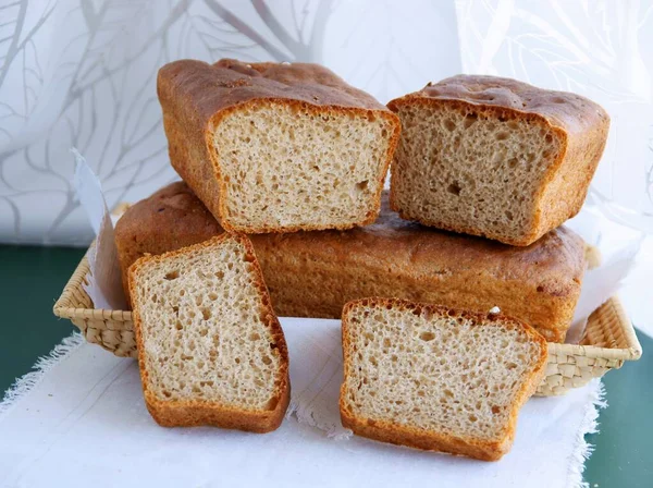 Panecillos Caseros Sabroso Pan Cerca —  Fotos de Stock