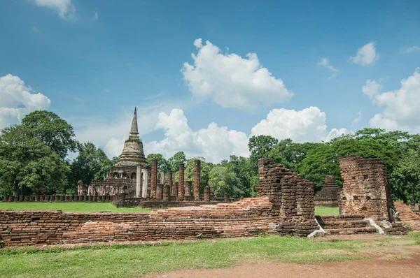 Staré Město Uctívání Místo Zajímavosti Historie Parku Satchanalai Provincie Sukhothai — Stock fotografie