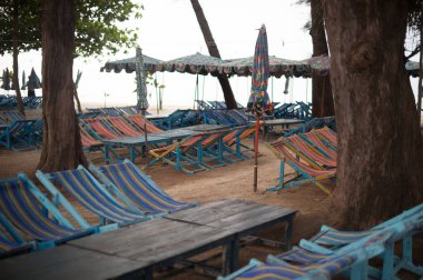 daybed ve sahilde tablo