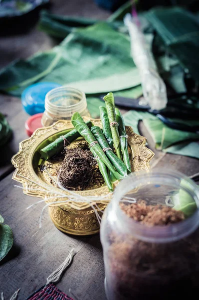 Traditionele Van Betelnoot Instellen Voor Asia Vrouwen Thailand — Stockfoto