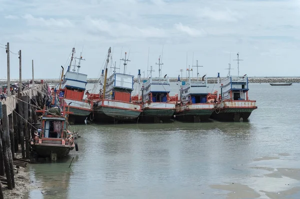 Rybářská Loď Stanice Provincie Rayong Thajsko — Stock fotografie