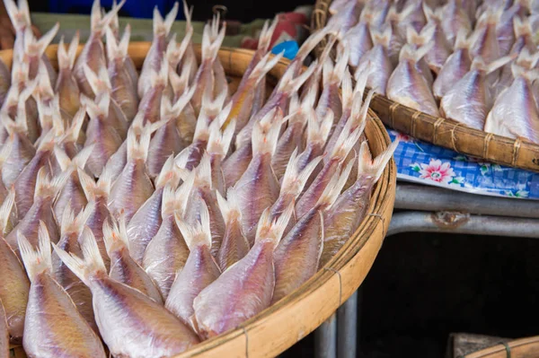 Primer Plano Conservación Del Pescado Seco Mercado Alimentario — Foto de Stock