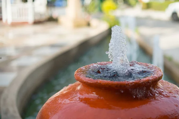 Closeup Water Jar Fountain — Stock Photo, Image