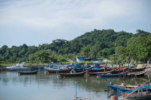 Rybaření Harbor Marina Krajinu Provincie Rayong Thajsko — Stock fotografie