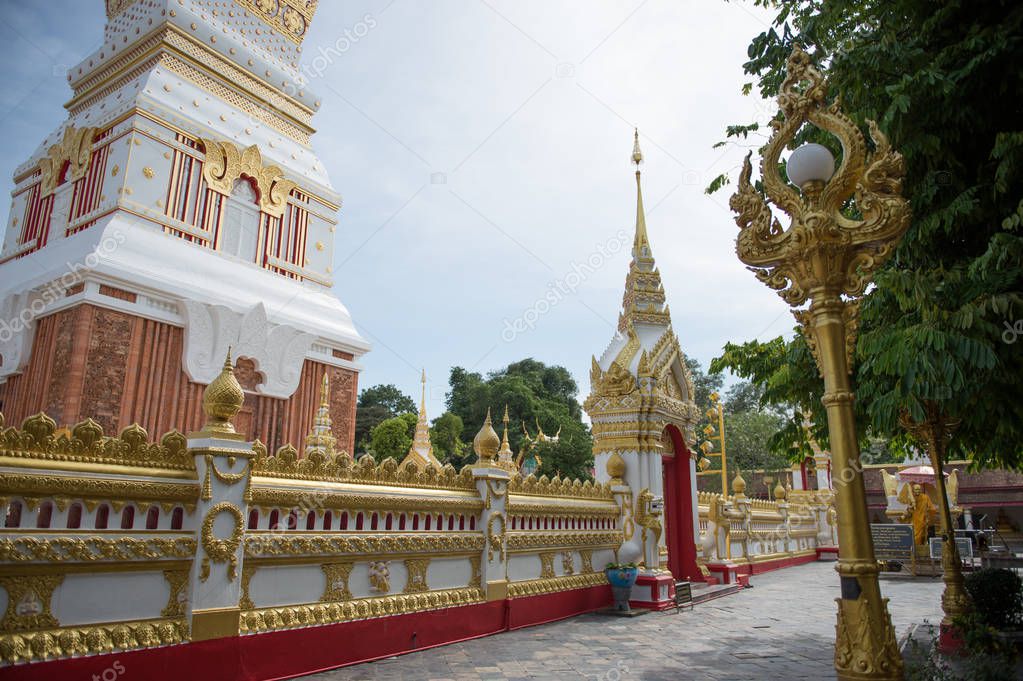 Phra That Phanom Pagoda in Temple Laotian Style of Chedi, Nakhon Phanom, Thailand.