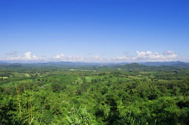 Dağ ve bulutlu gökyüzü manzara
