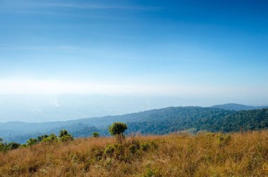 Sukhothai doğa parkındaki dağ manzarası, macera...