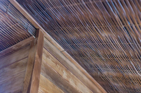Närbild av bambu trätak design — Stockfoto