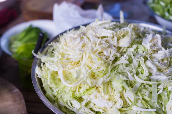 Closeup of cabbage slice in a bowl — Stock Photo, Image