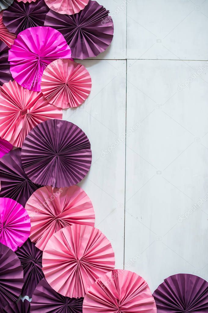 Beautiful of umbrella design pattern on white wall background