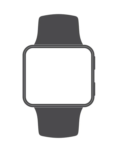 Reloj inteligente de cara cuadrada negro con pantalla en blanco en backgro blanco —  Fotos de Stock