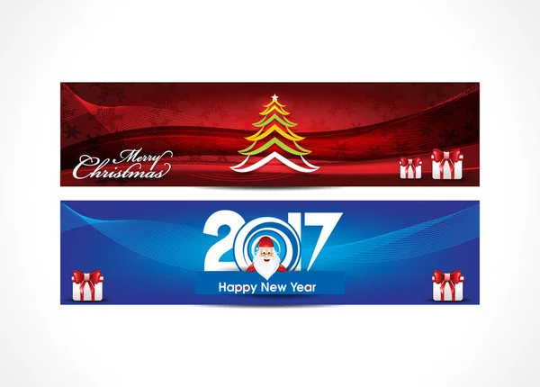 Abstraktní happpy nový rok a veselé Vánoce web banner poz — Stockový vektor