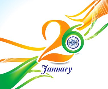 26 Ocak Inidan Cumhuriyet Bayramı dalga soyut 