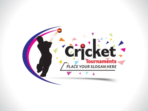 Cricket-turnering Text & Banner formgivningsmall — Stock vektor