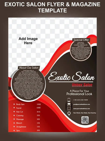 Exotiska salong flyer & tidningen formgivningsmall — Stock vektor