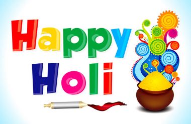 büyülü dalga ile mutlu Holi metin arka plan 