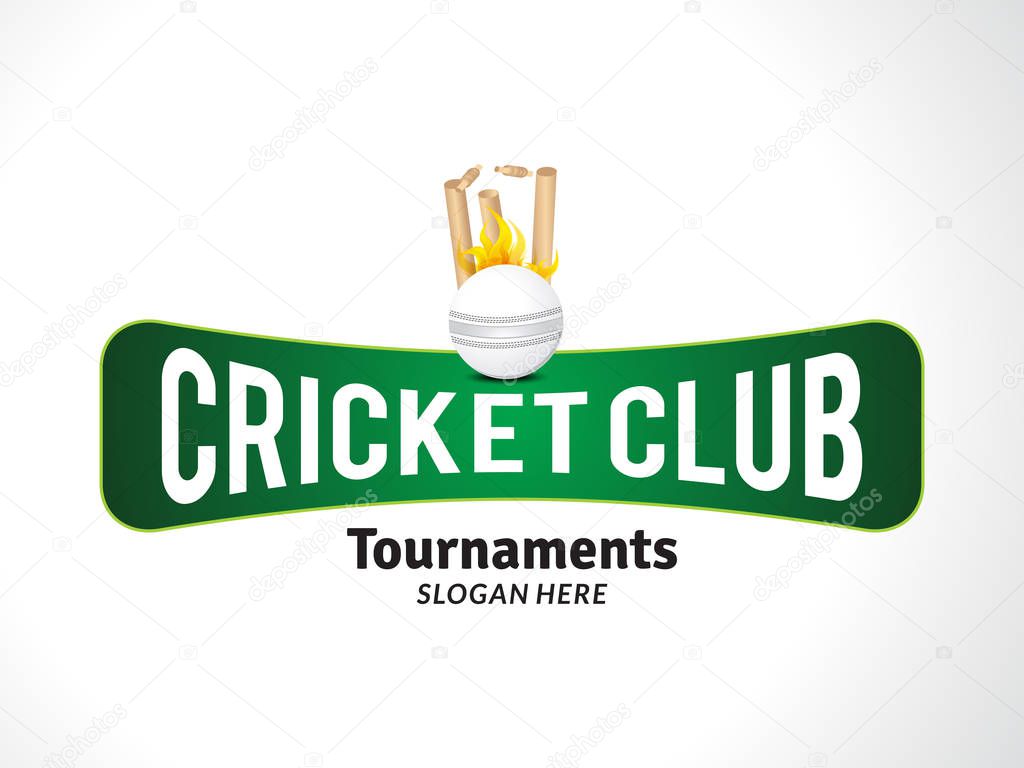 cricket tournament banner with cricket ball 