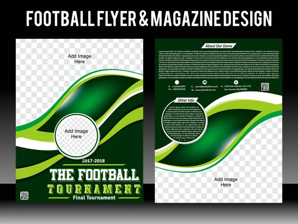 Football Flyer & Magzine Desgin Template — Stock Vector