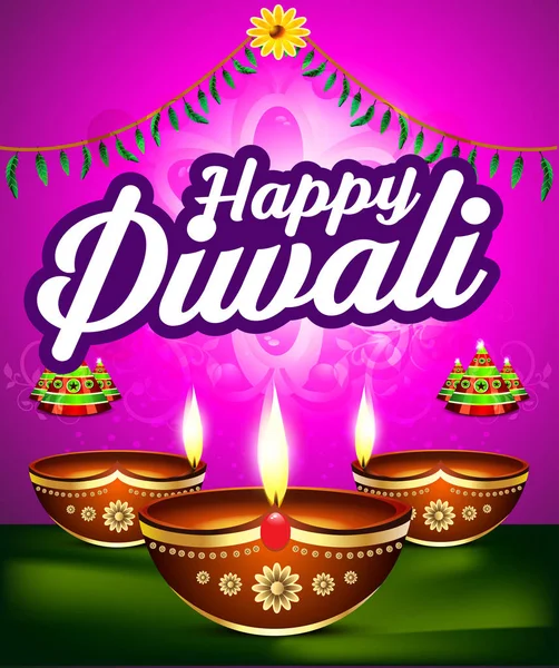 Fondo feliz celebración diwali con profundidad artística — Archivo Imágenes Vectoriales