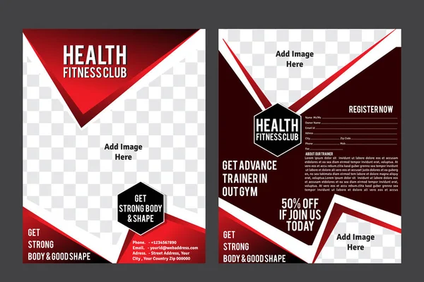 Health Fintess Club Flyer šablony — Stockový vektor