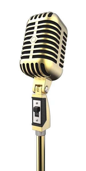 Golden Retro Microphone. — Stock Photo, Image