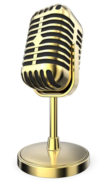 Golden Retro Microphone. — Stock Photo, Image