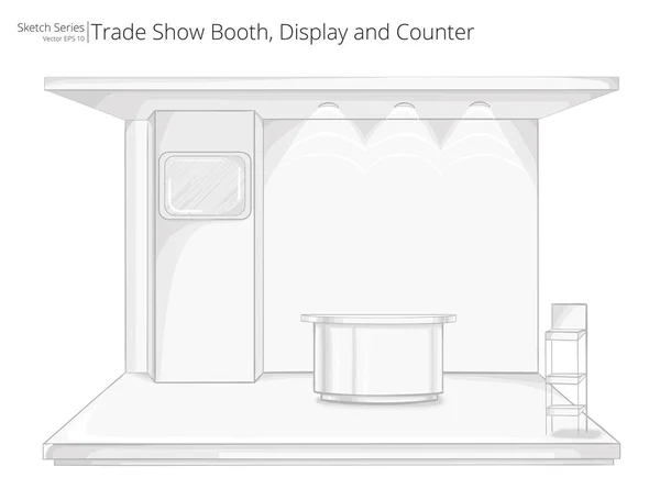 Trade Exhibition Show Booth. — Stock Vector