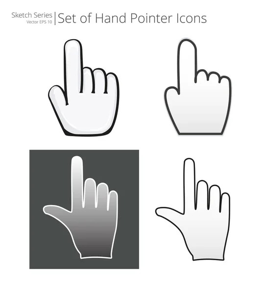 Icone della mano del puntatore vettoriale . — Vettoriale Stock