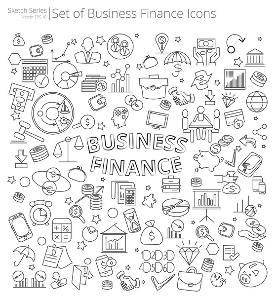 Icônes Business et Finance dessinées à la main . — Image vectorielle