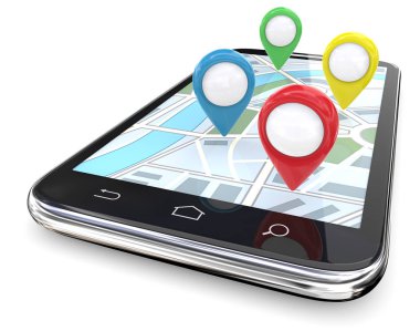 Smartphone Gps işaretçiler.