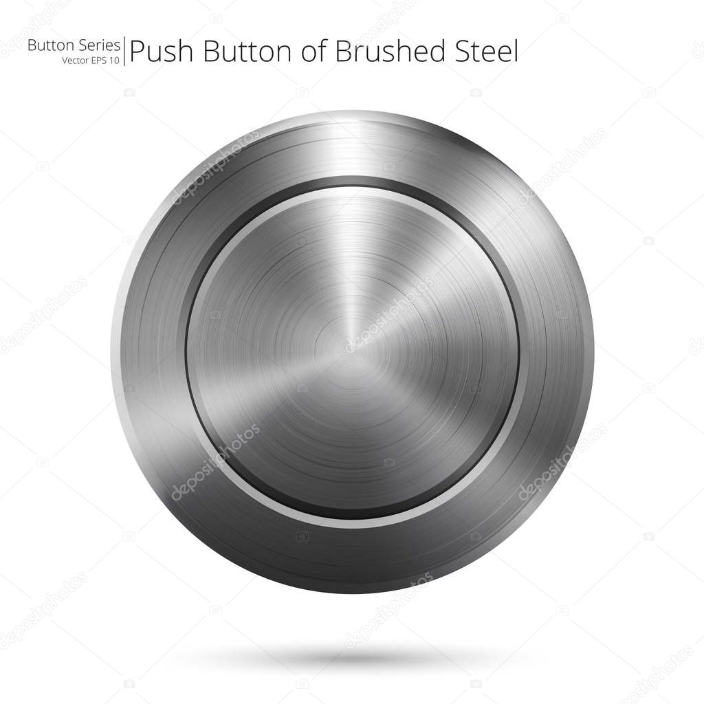 Brushed steel Button.