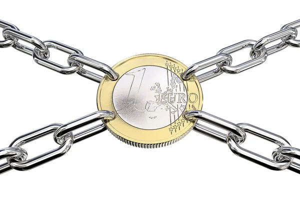 Financial Union. Chain links and coin. — Stock Photo, Image