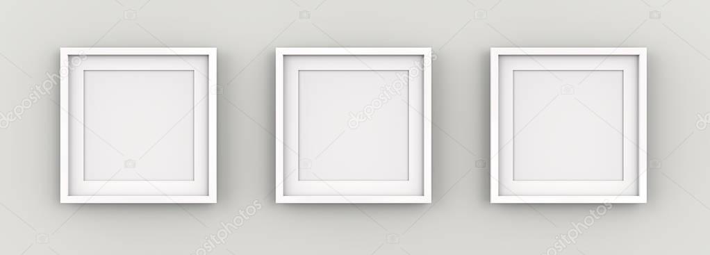 White Picture Frames on Wall.