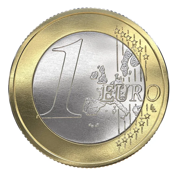 1 유로 동전. — 스톡 사진