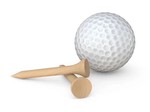 Bola de golfe e T 's . — Fotografia de Stock