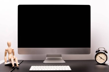 Retina Ekran klavye, fare, çalar saat ve ahşap adam
