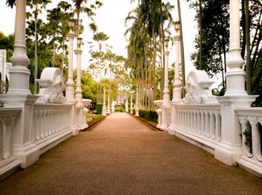 Pattaya Chonburi, Tayland, Temmuz 2017: balmumu figür müzede Wat Yannasangwararam yürüme yolu