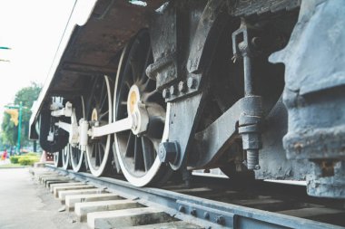 paslı tekerlek tren demiryolu parça yakın çekim